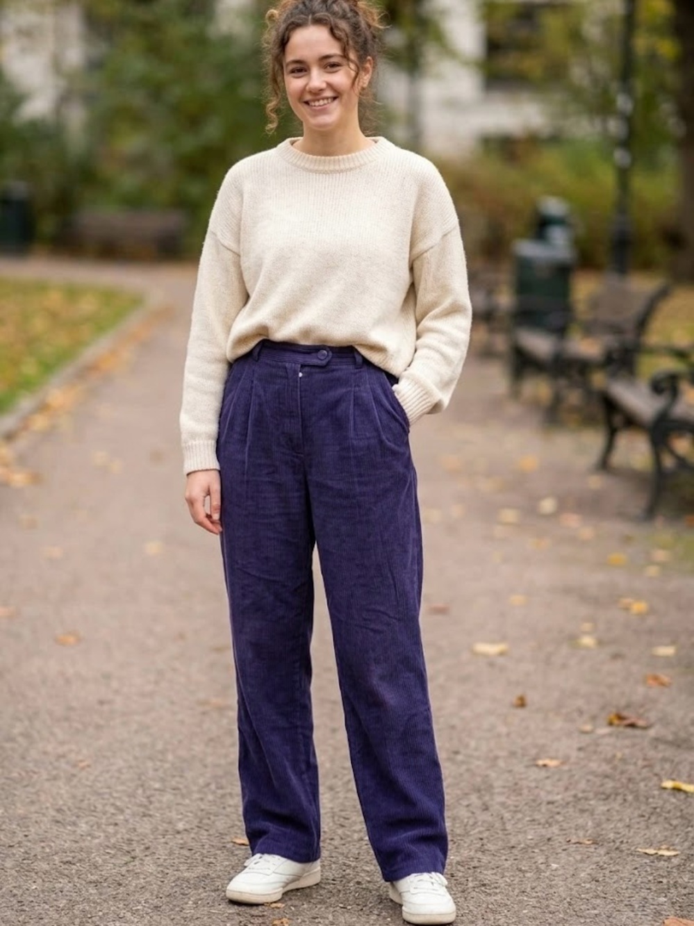 Gaytown Toronto Purple Corduroy Pleated Pants Boho Vintage 11/12 90s Y2K Wide